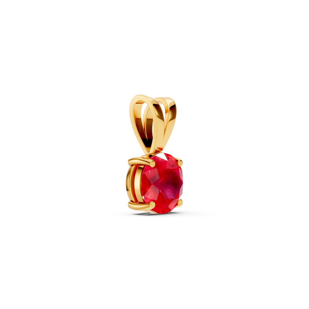 Ruby Round Stud Pendant