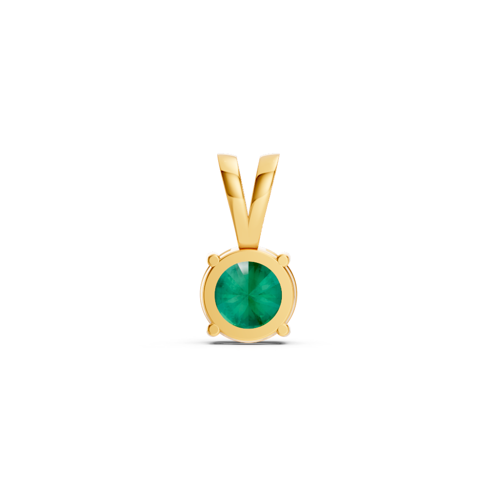 Colombian Emerald Round Stud Pendant