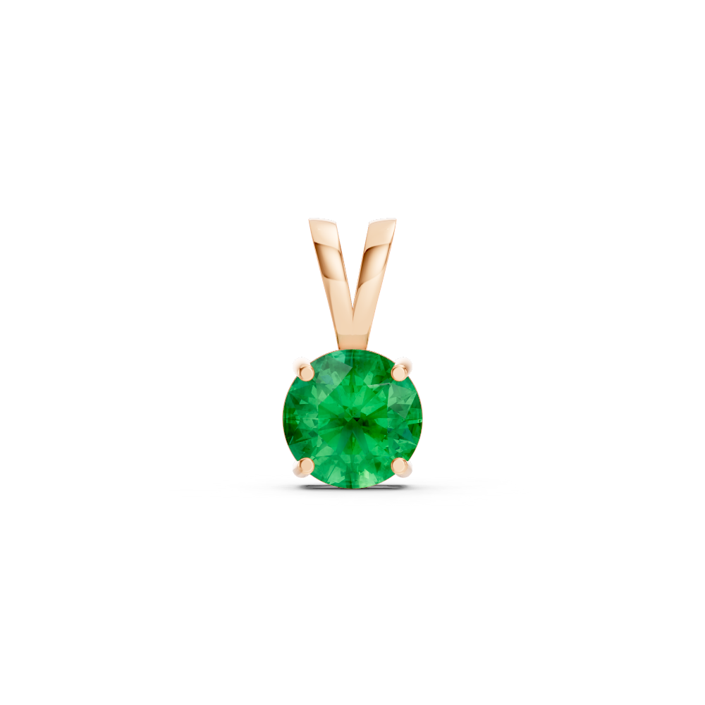 Colombian Emerald Round Stud Pendant