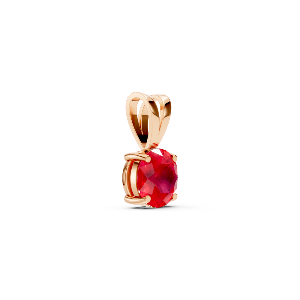 Ruby Round Stud Pendant