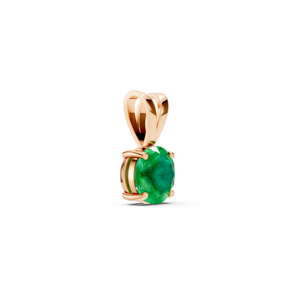 Colombian Emerald Round Stud Pendant