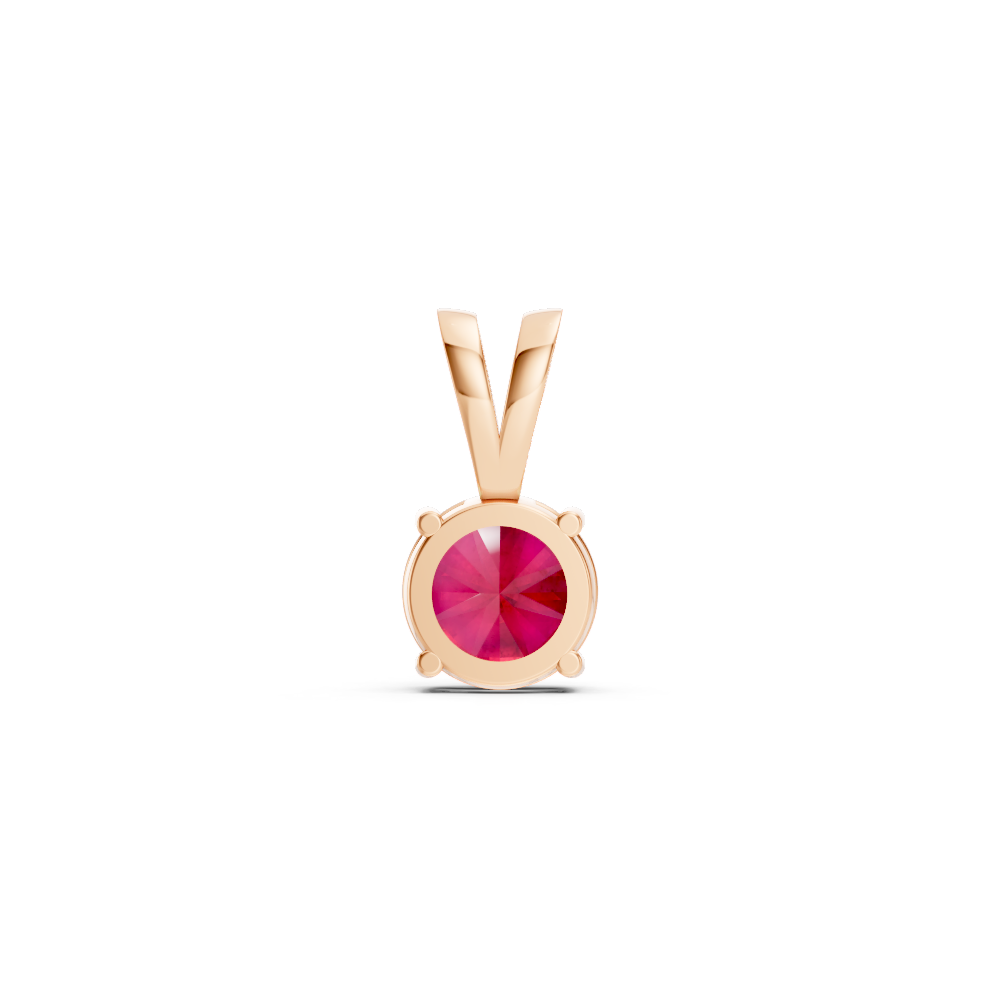 Ruby Round Stud Pendant