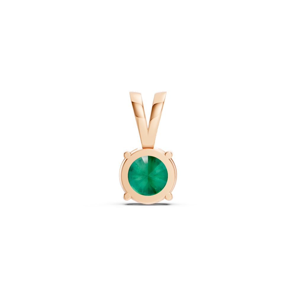 Colombian Emerald Round Stud Pendant