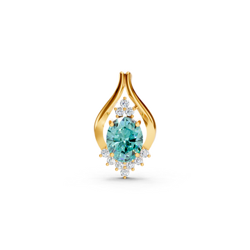 Paraiba Tourmaline Oval Pendant with Diamond Accents