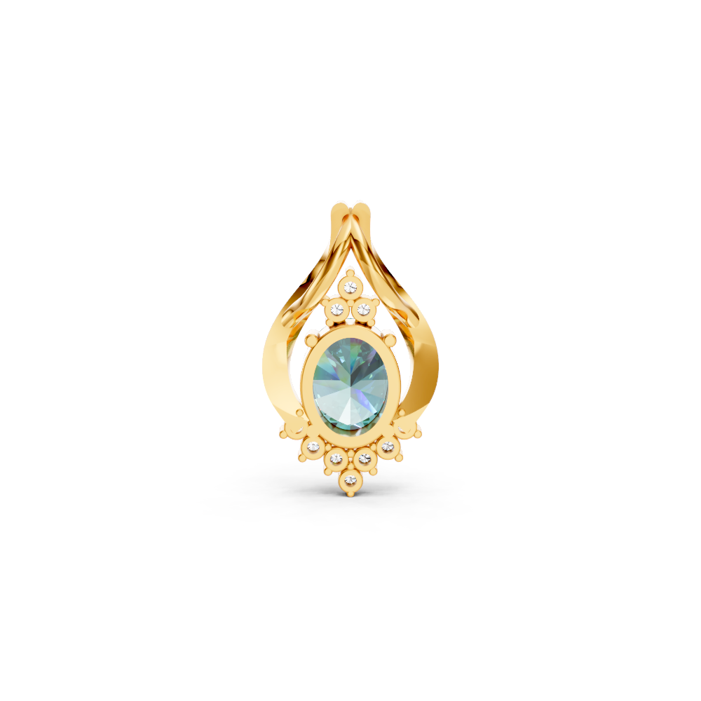 Paraiba Tourmaline Oval Pendant with Diamond Accents