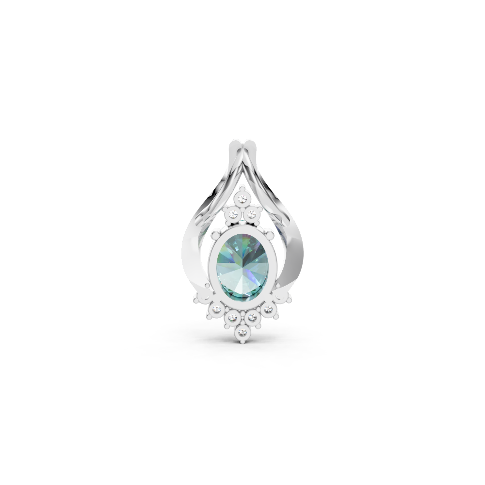 Paraiba Tourmaline Oval Pendant with Diamond Accents