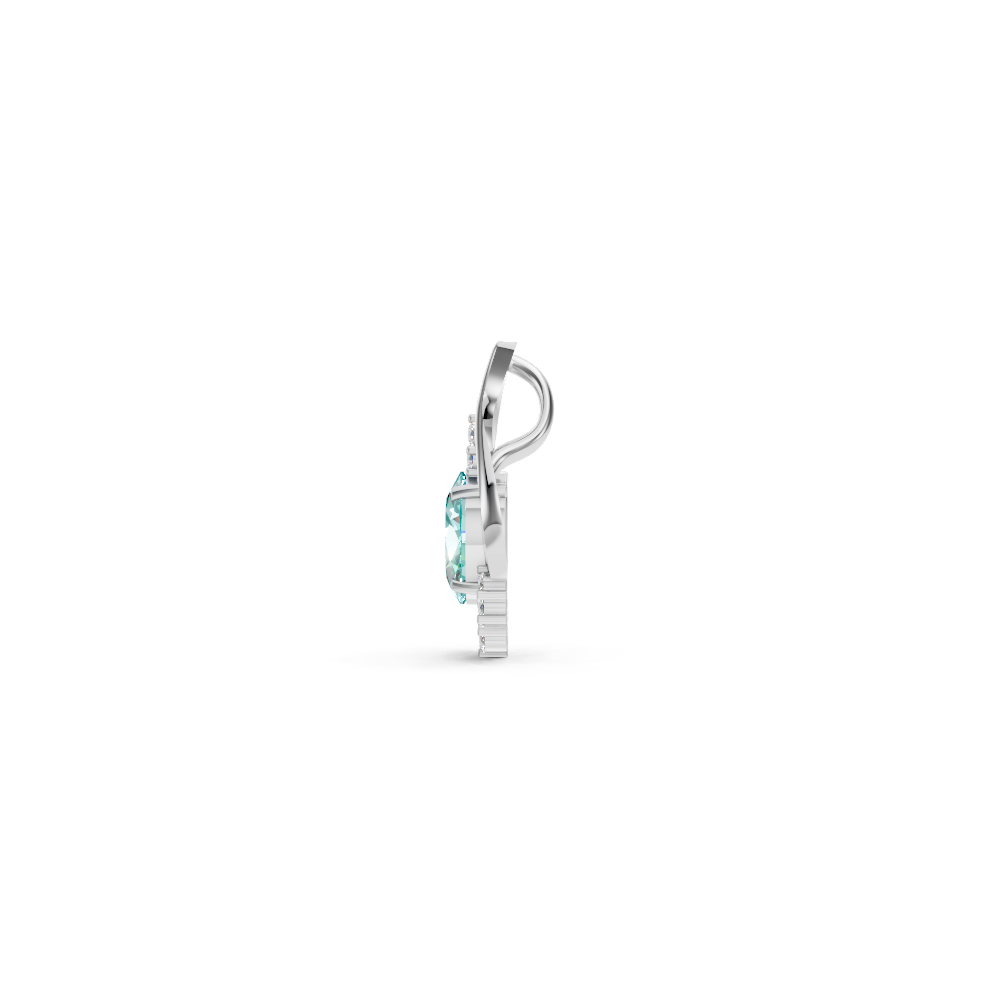 Paraiba Tourmaline Oval Pendant with Diamond Accents