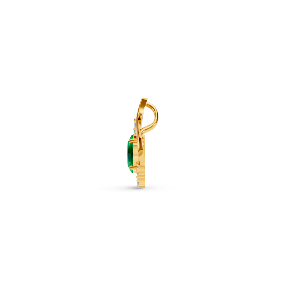 Colombian Emerald Oval Pendant with Diamond Accents