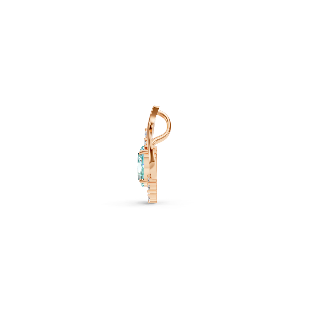 Paraiba Tourmaline Oval Pendant with Diamond Accents