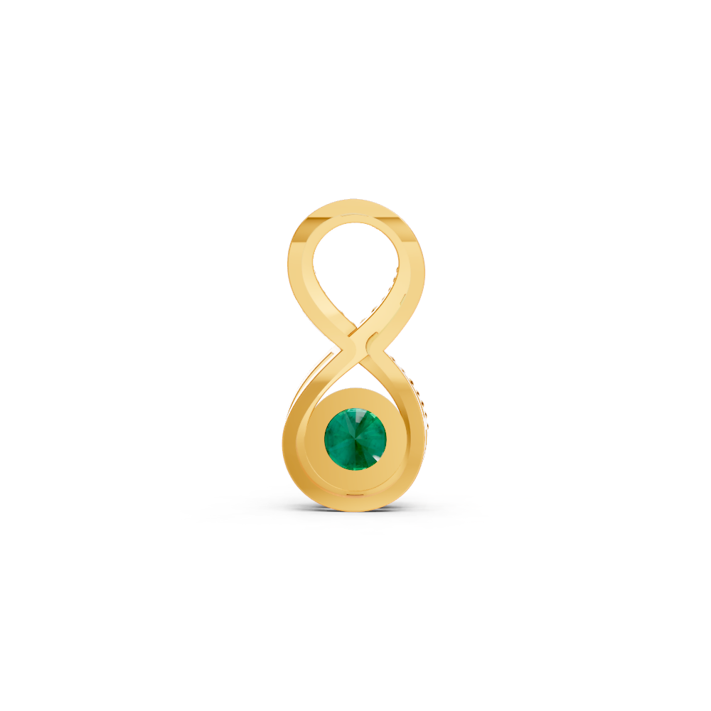 Colombian Emerald Round Infinity Bezel Pendant