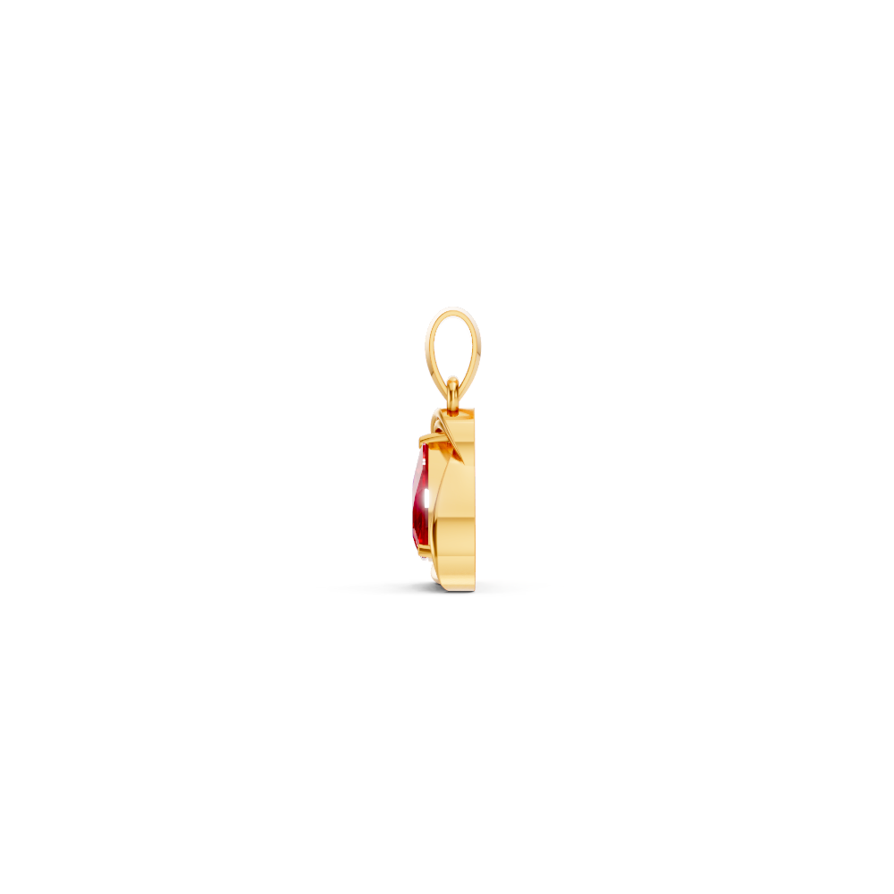 Ruby Trillion Solitaire Swirl Pendant