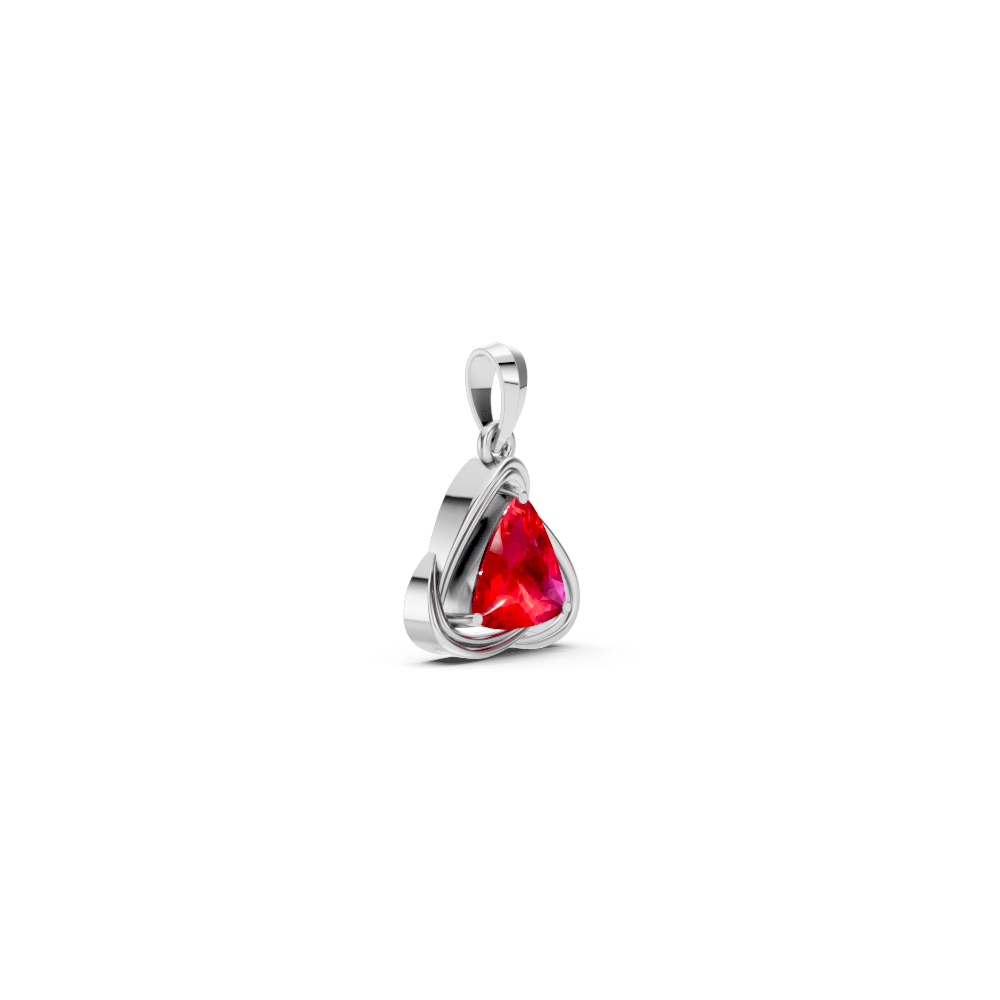 Ruby Trillion Solitaire Swirl Pendant