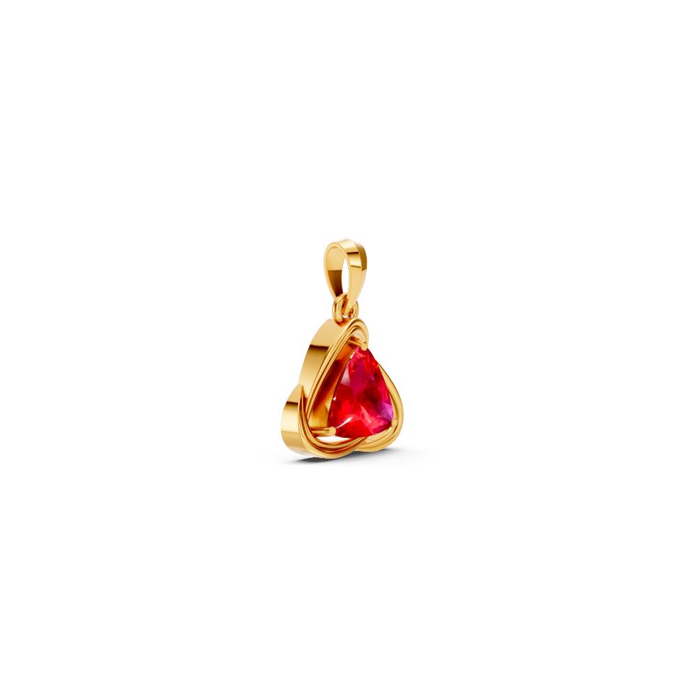 Ruby Trillion Solitaire Swirl Pendant
