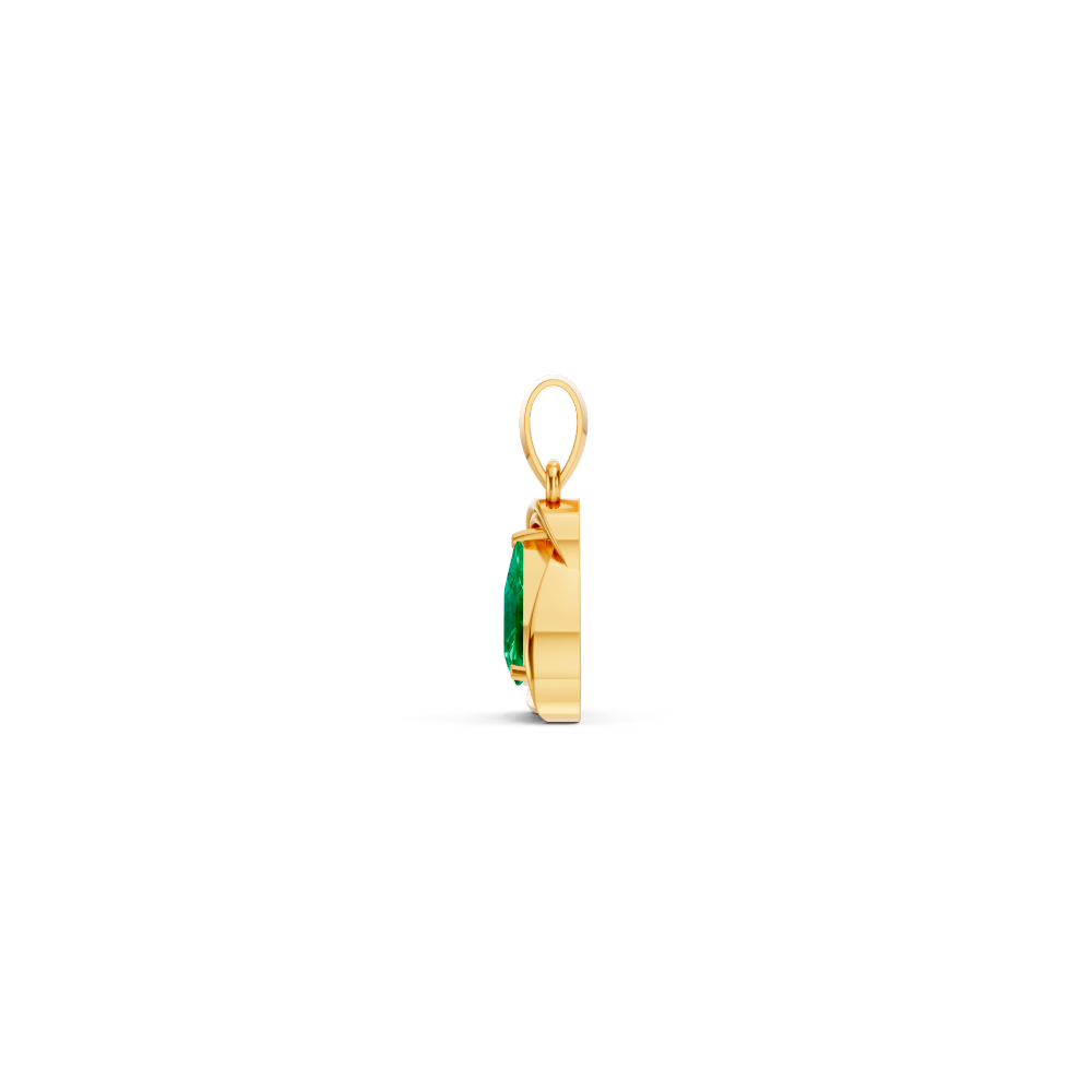 Colombian Emerald Trillion Solitaire Swirl Pendant