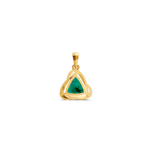 Colombian Emerald Trillion Solitaire Swirl Pendant