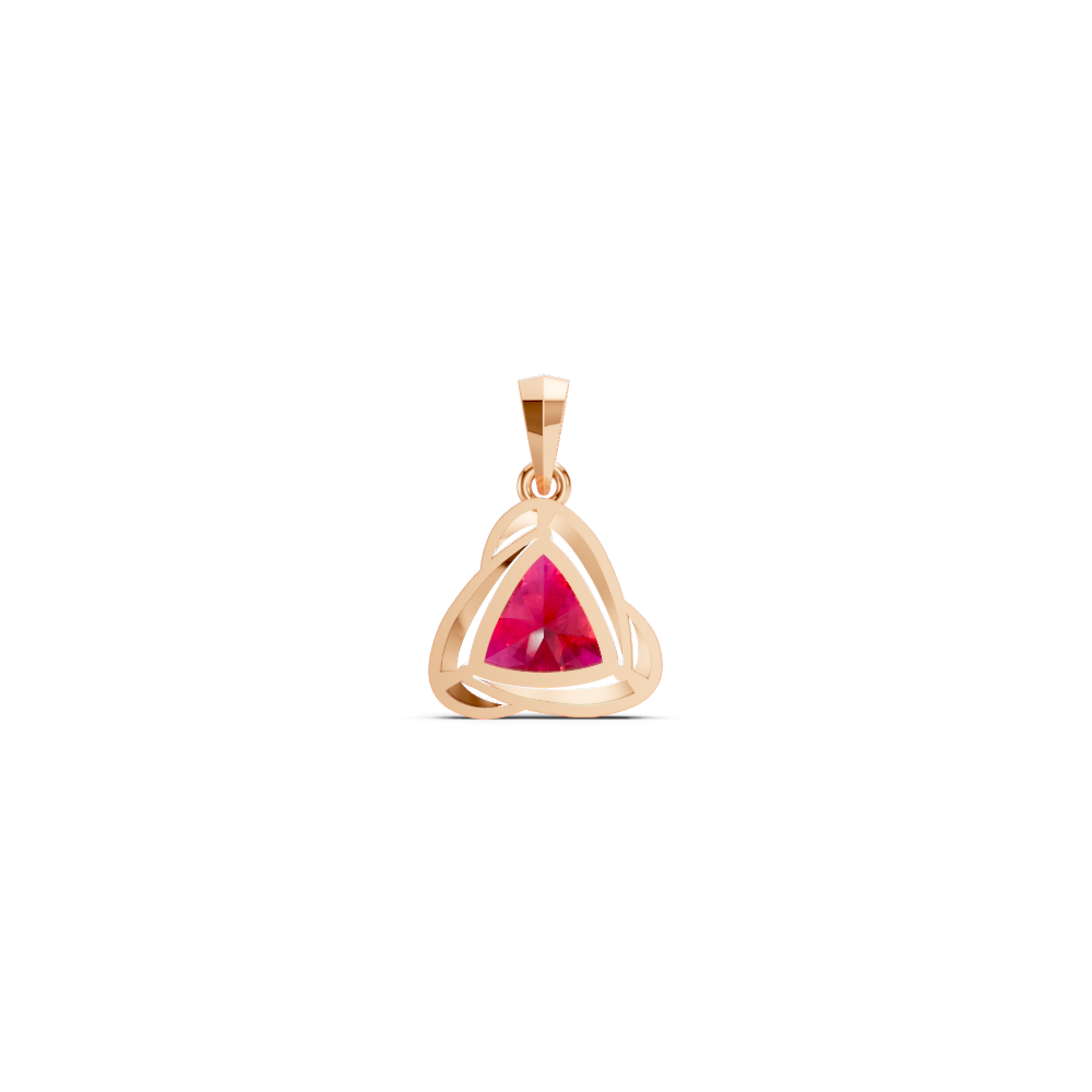 Ruby Trillion Solitaire Swirl Pendant