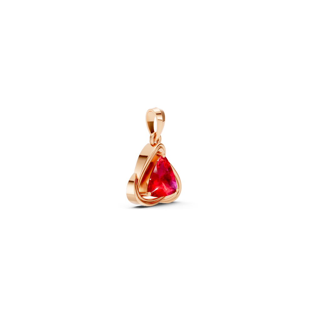 Ruby Trillion Solitaire Swirl Pendant