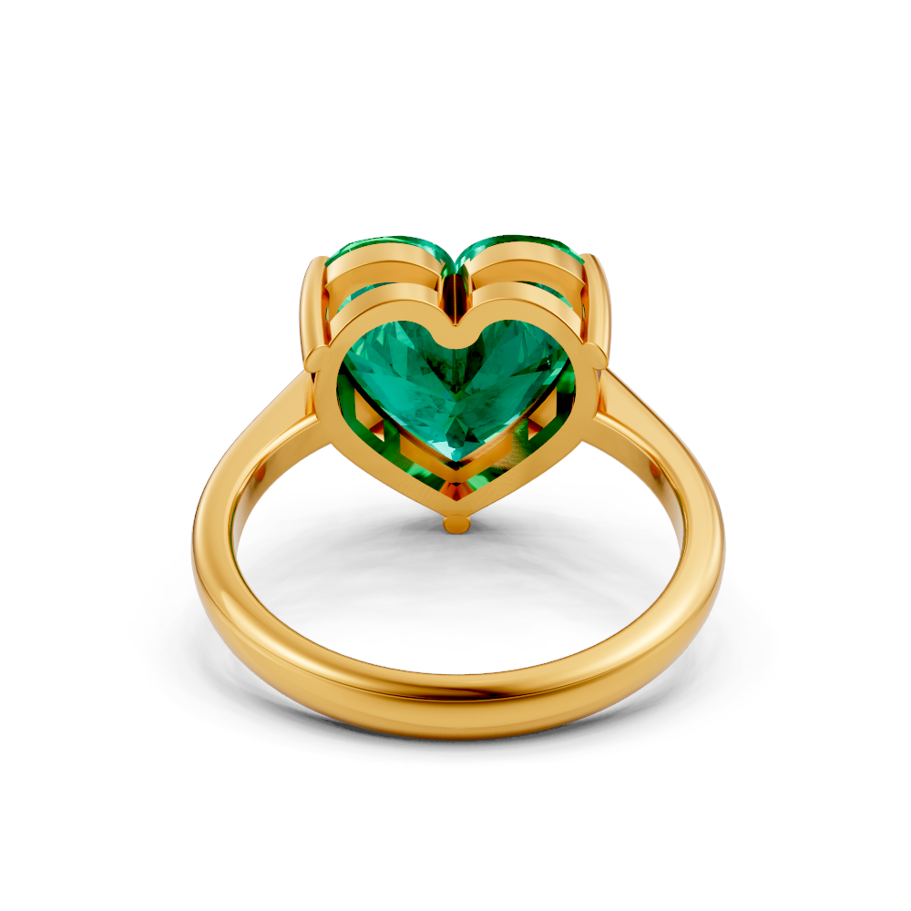 Colombian Emerald Heart Solitaire Ring