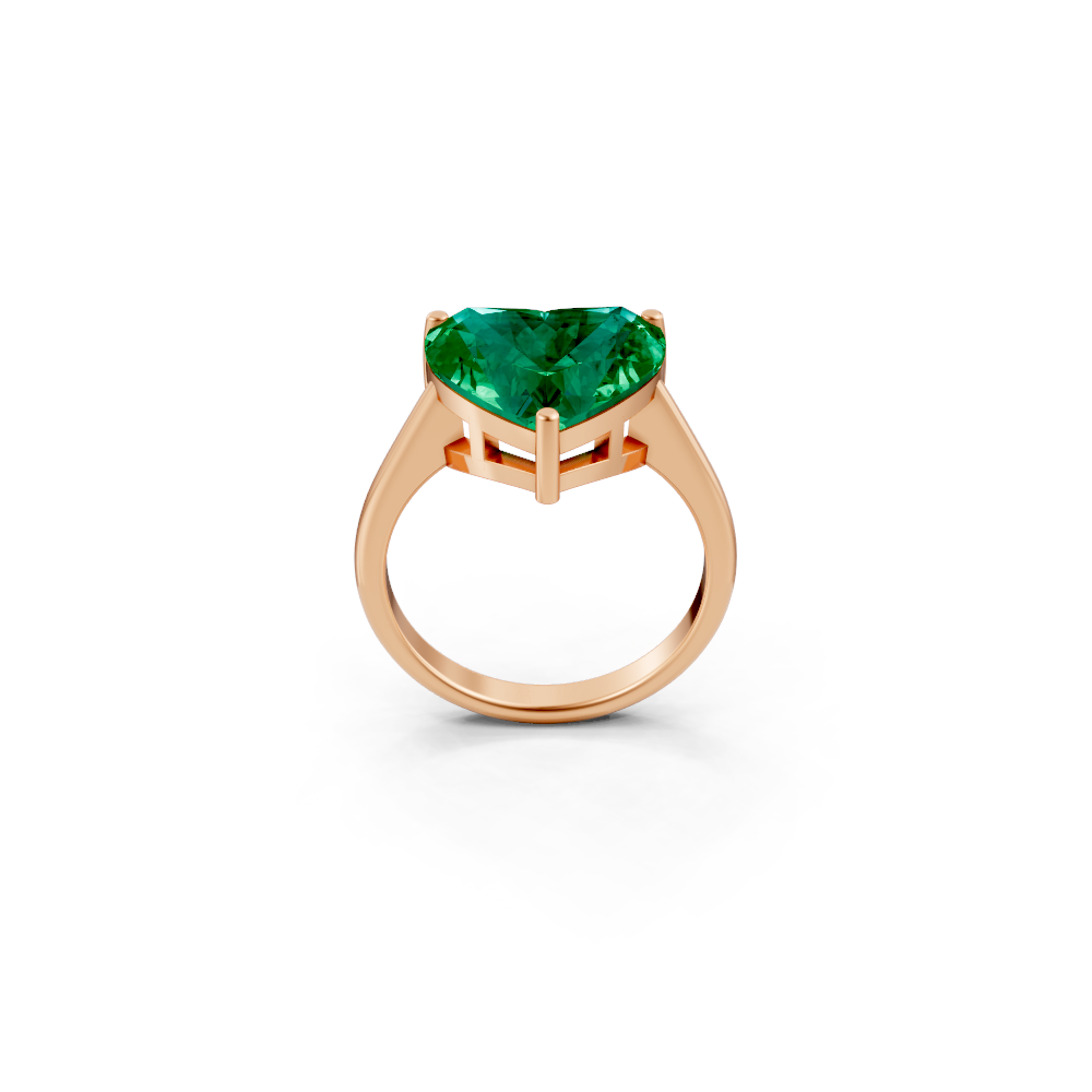 Colombian Emerald Heart Solitaire Ring