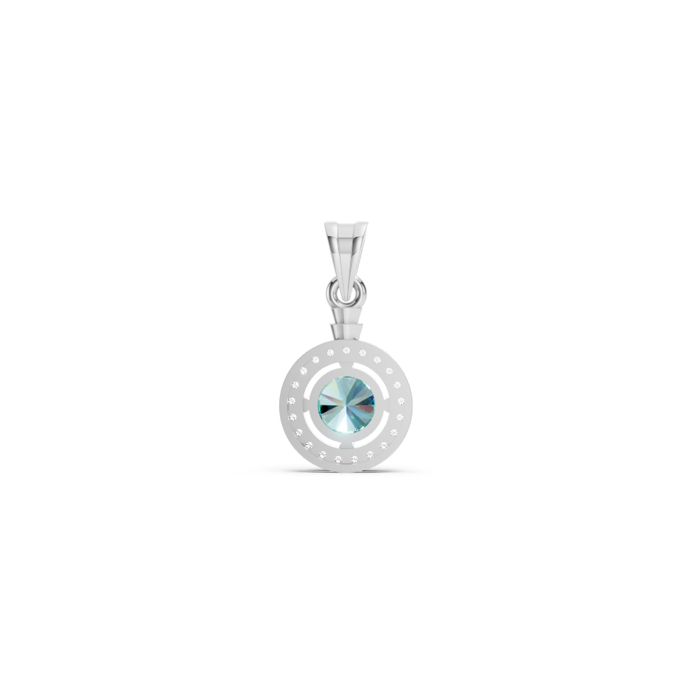 Paraiba Tourmaline Round Halo Pendant