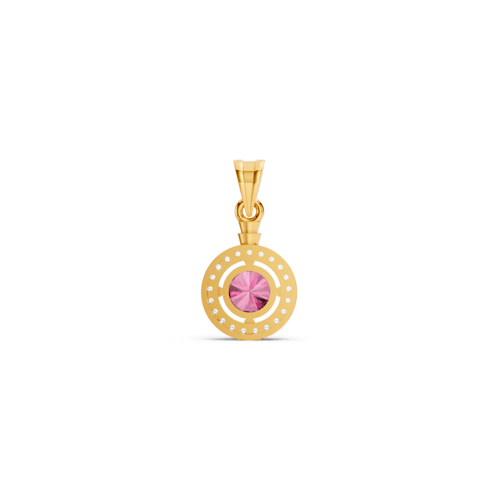 Pink Sapphire Round Halo Pendant