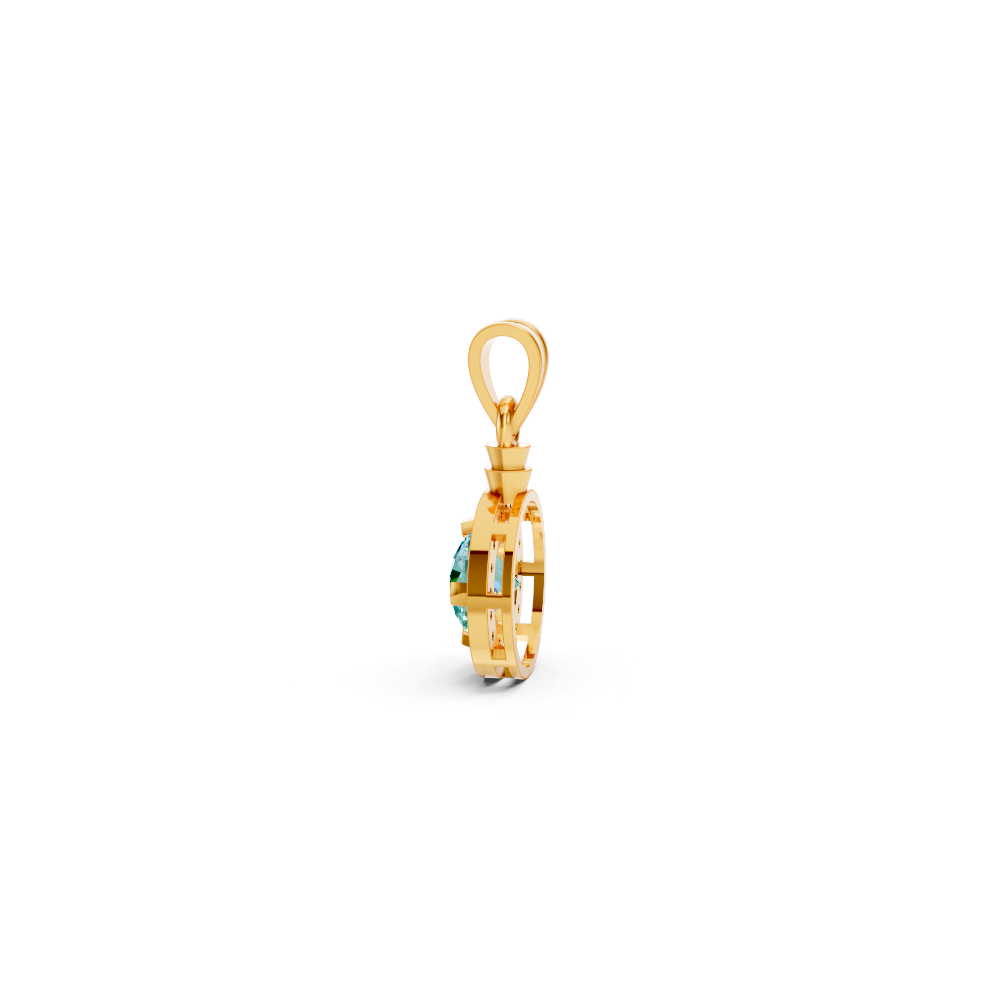 Paraiba Tourmaline Round Halo Pendant