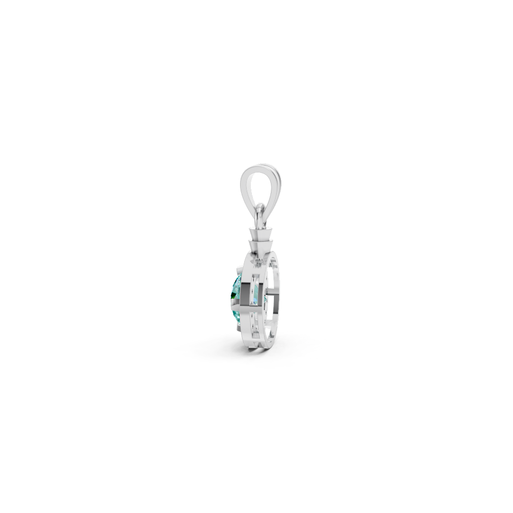 Paraiba Tourmaline Round Halo Pendant