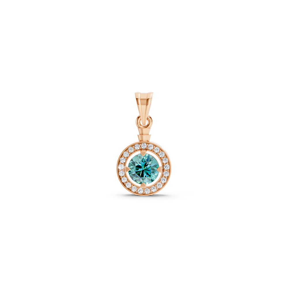 Paraiba Tourmaline Round Halo Pendant