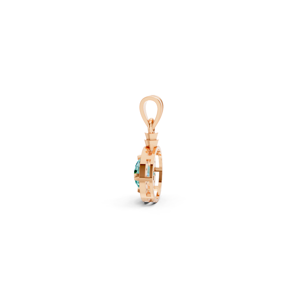 Paraiba Tourmaline Round Halo Pendant