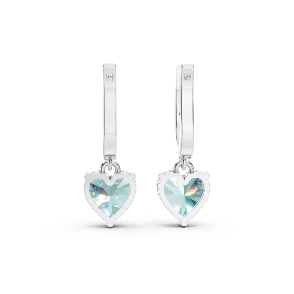 Paraiba Tourmaline Heart Drop Huggie Earrings