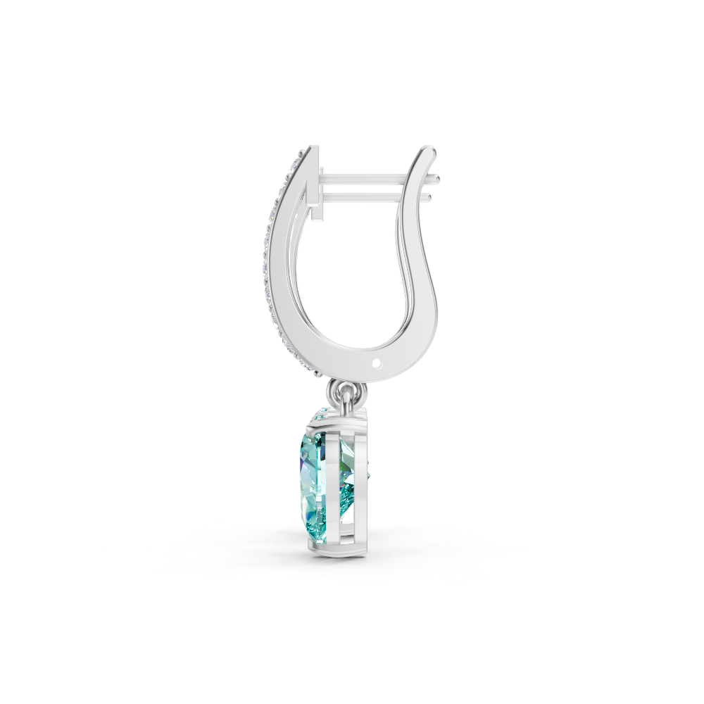 Paraiba Tourmaline Heart Drop Huggie Earrings