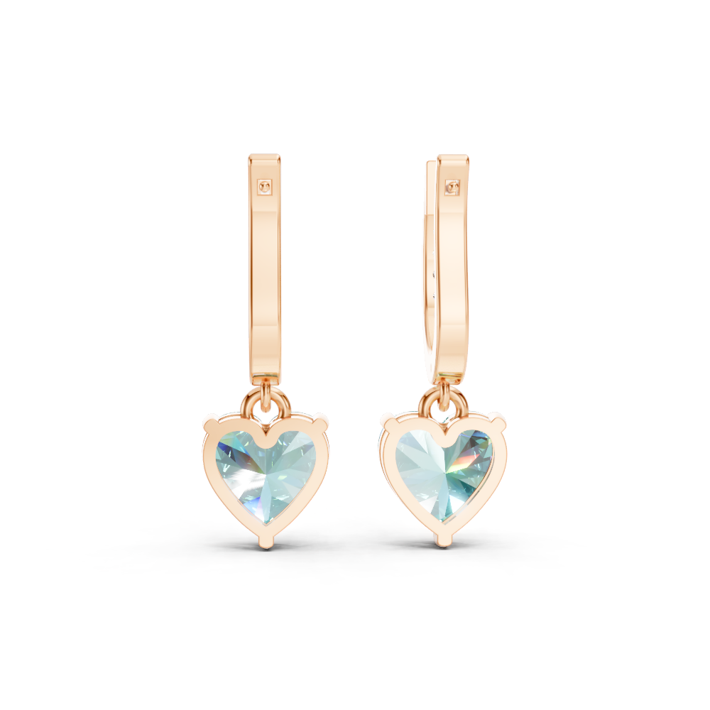 Paraiba Tourmaline Heart Drop Huggie Earrings