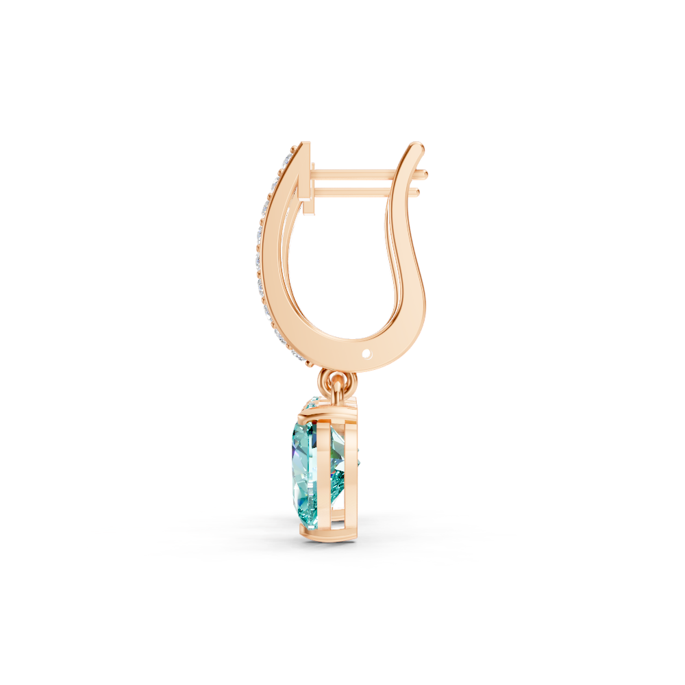 Paraiba Tourmaline Heart Drop Huggie Earrings