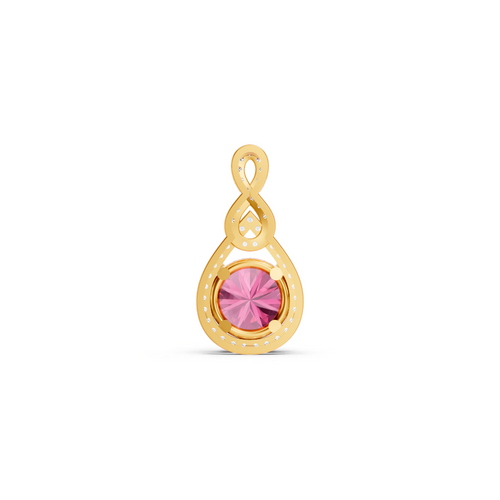 Pink Sapphire Round Pendant with Diamond Infinity Bail