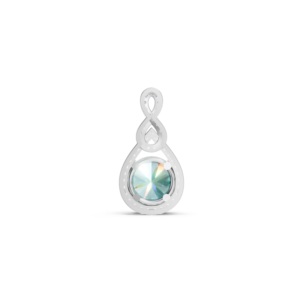 Paraiba Tourmaline Round Pendant with Diamond Infinity Bail