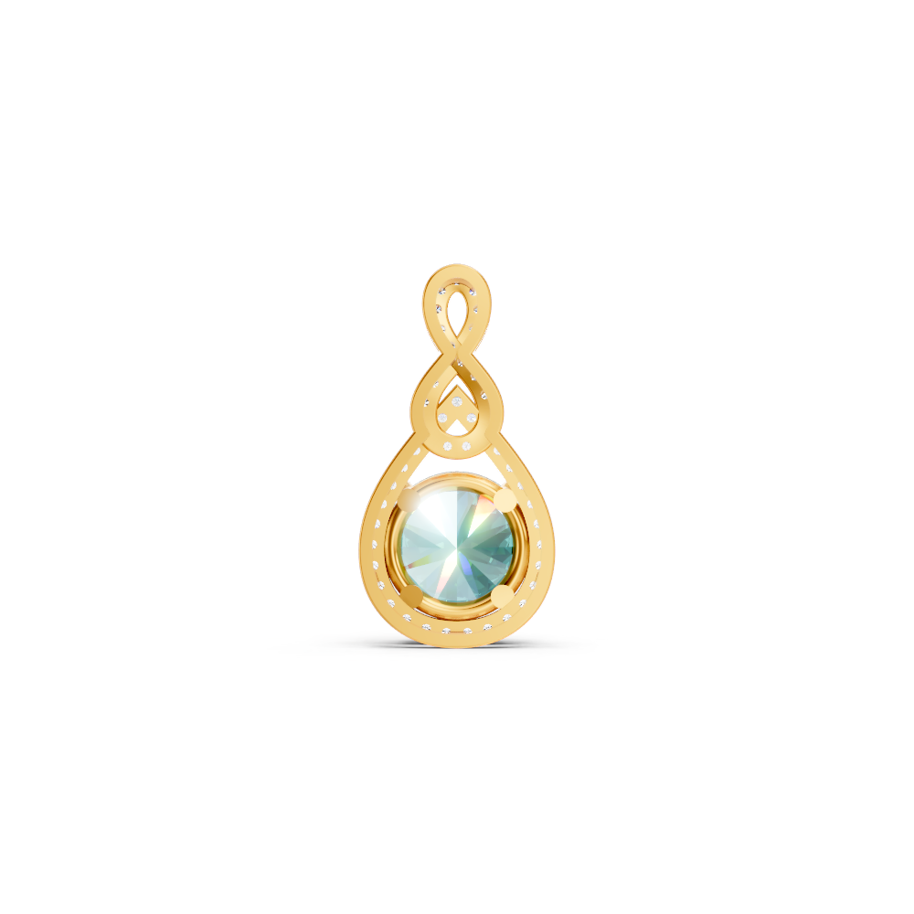 Paraiba Tourmaline Round Pendant with Diamond Infinity Bail