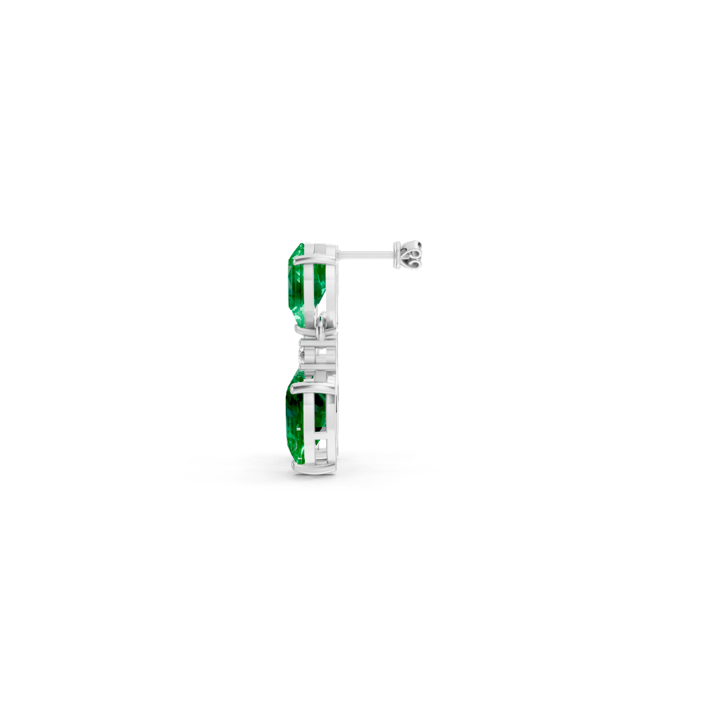 Colombian Emerald Pear & Heart Drop Earrings