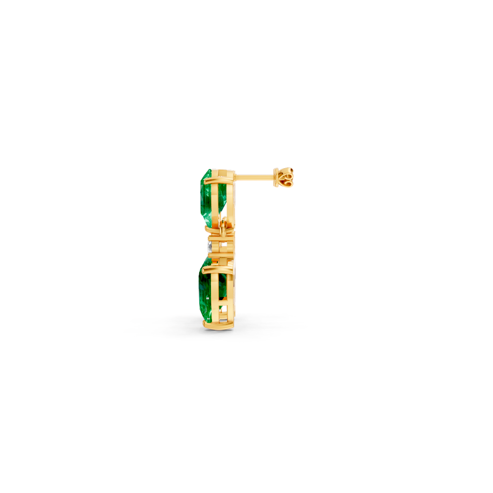 Colombian Emerald Pear & Heart Drop Earrings