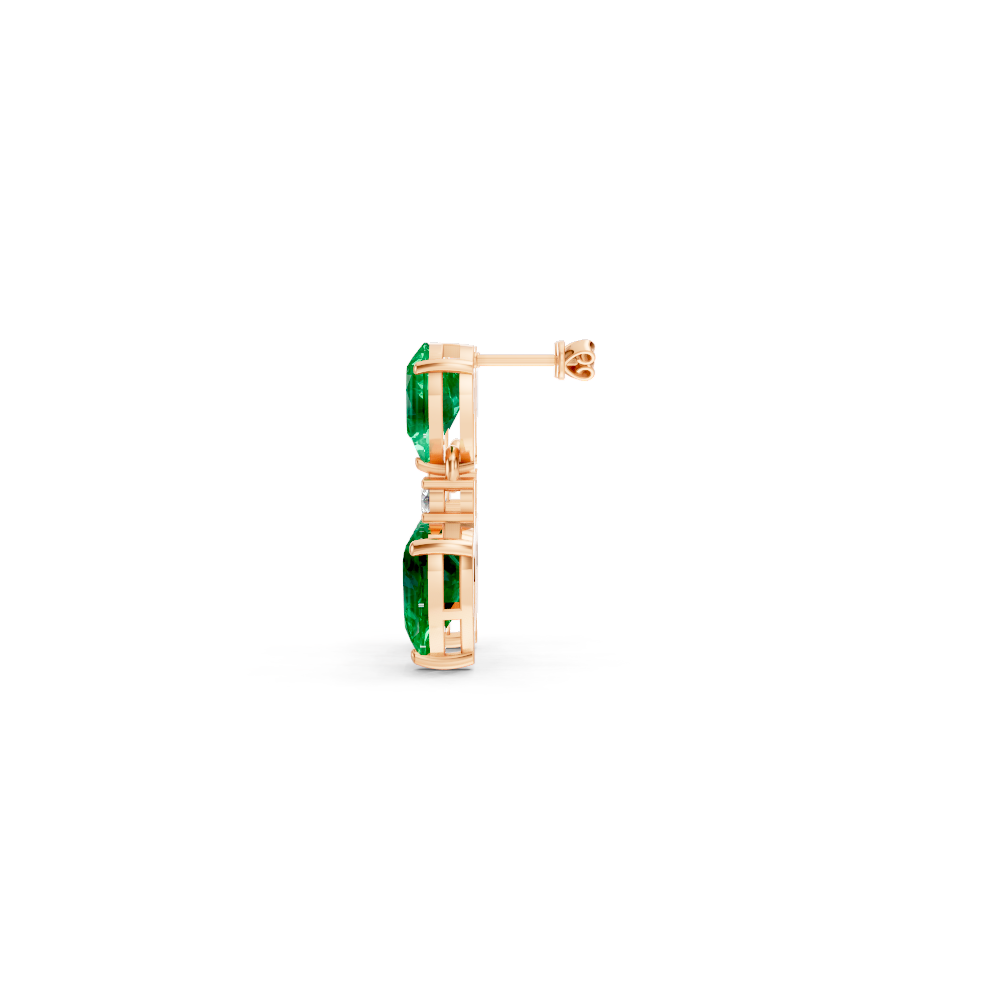 Colombian Emerald Pear & Heart Drop Earrings