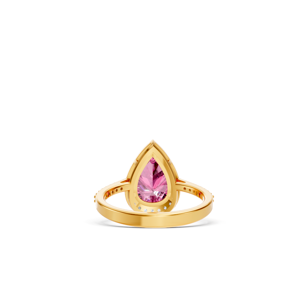 Pink Sapphire Pear Statement Ring