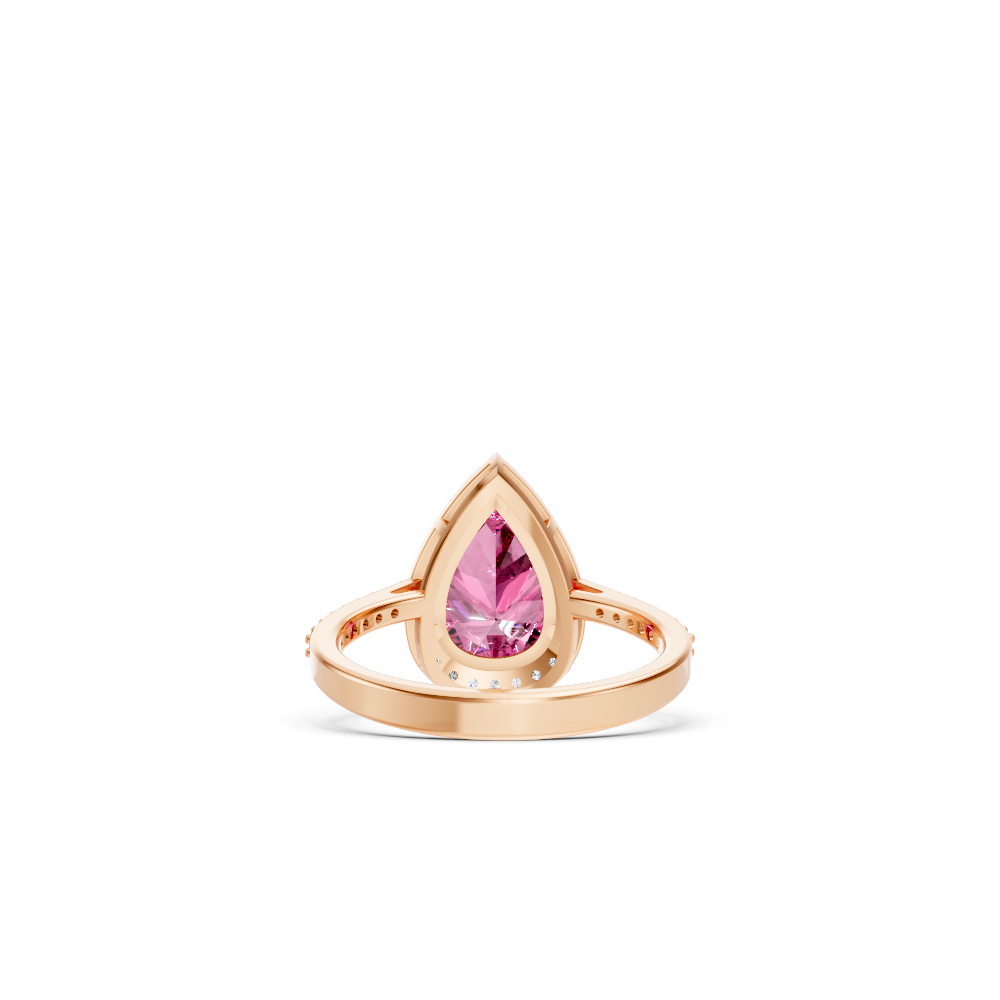 Pink Sapphire Pear Statement Ring
