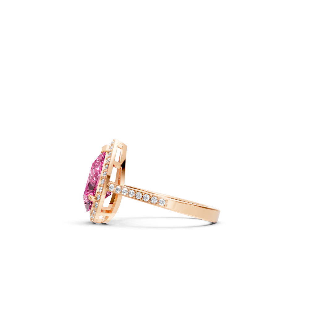 Pink Sapphire Pear Statement Ring