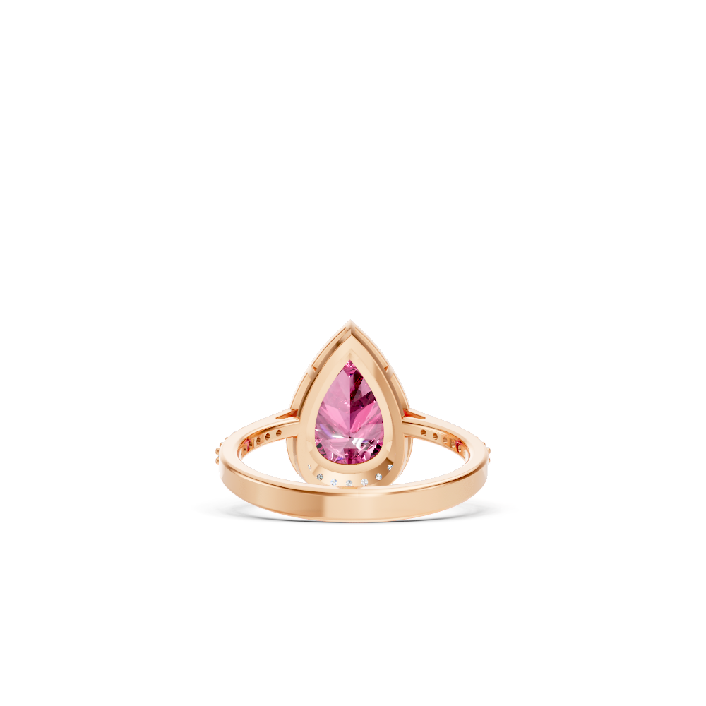Pink Sapphire Pear Statement Ring