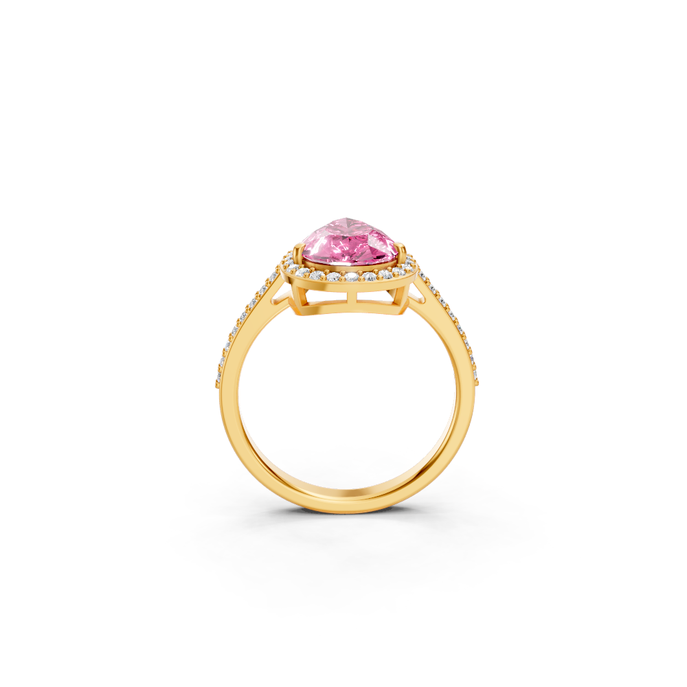 Pink Sapphire Pear Statement Ring