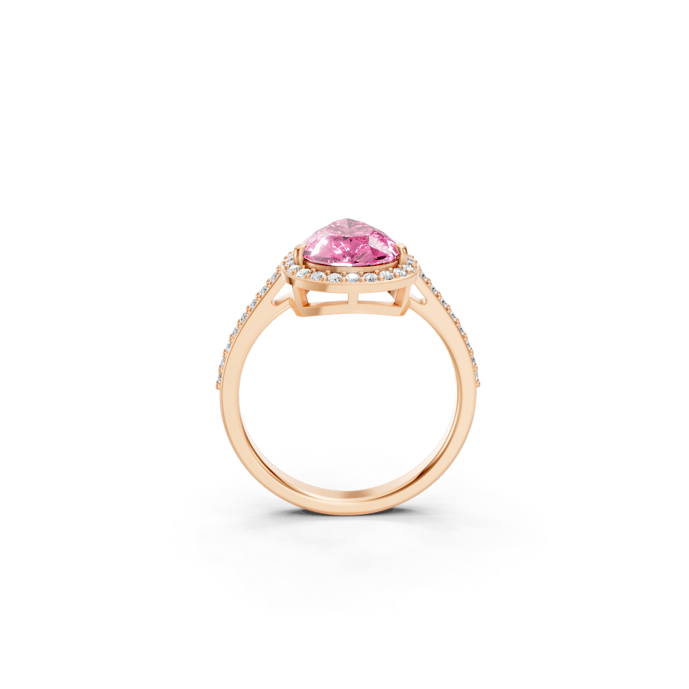 Pink Sapphire Pear Statement Ring