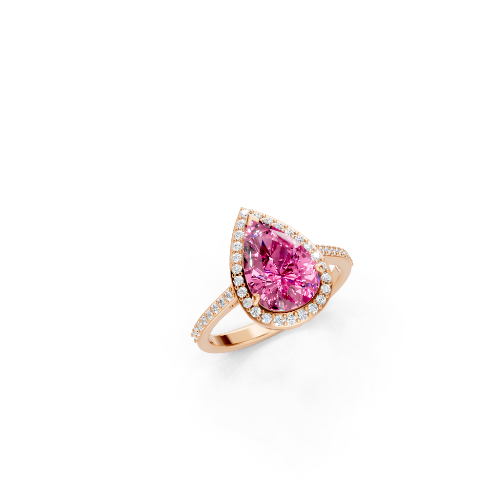 Pink Sapphire Pear Statement Ring