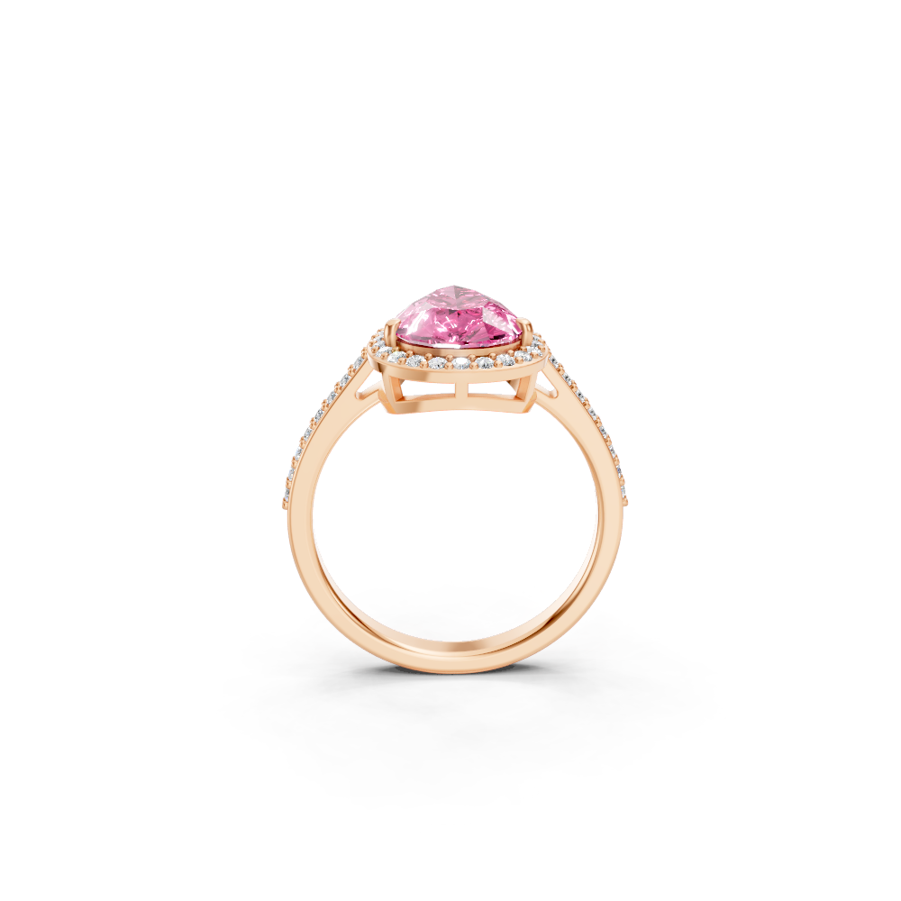 Pink Sapphire Pear Statement Ring