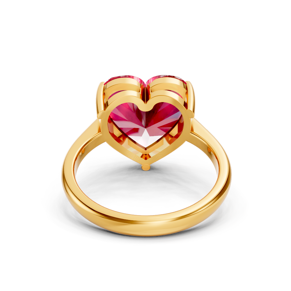 Ruby Heart Solitaire Ring
