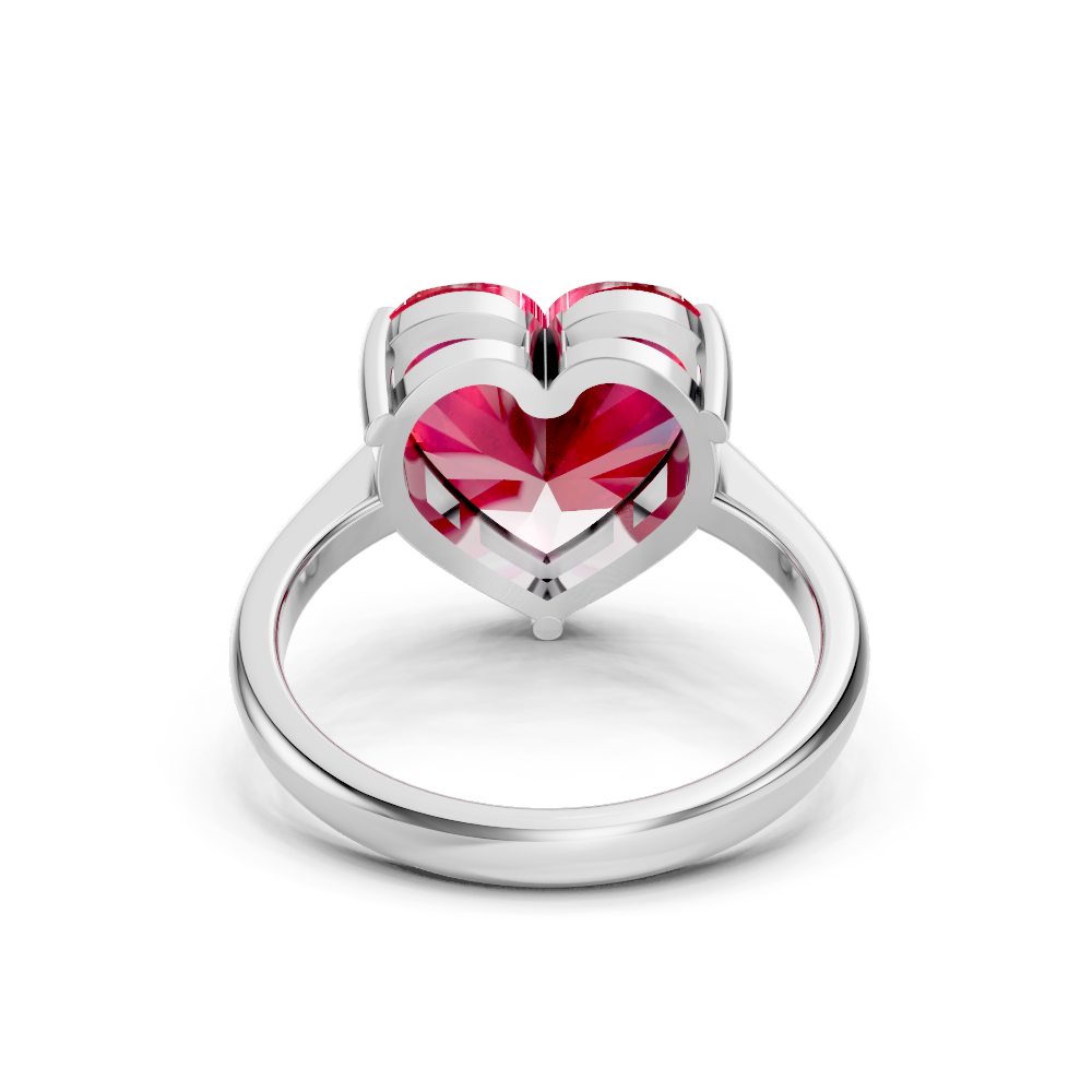 Ruby Heart Solitaire Ring