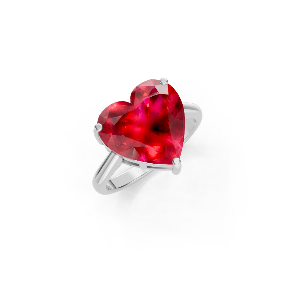 Ruby Heart Solitaire Ring